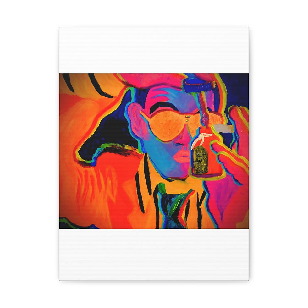 Thumbnail: Fear and Loathing Inspired Neon Anaglyph Canvas Gallery Wrap