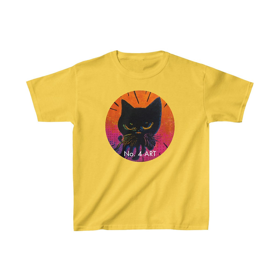 Thumbnail: Mumra Black Cat Kids Heavy Cotton™ Tee