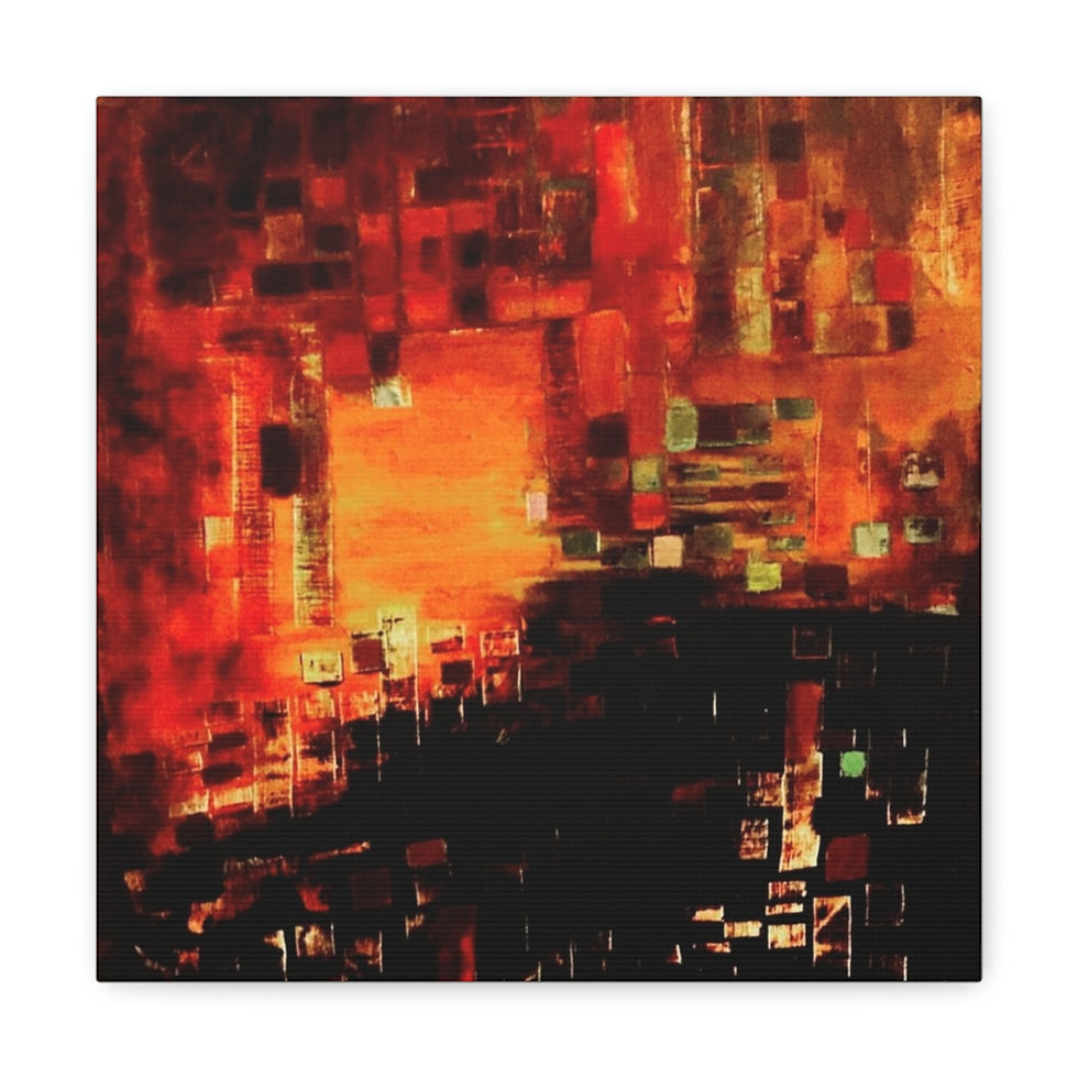 Thumbnail: Red Orange Abstract Canvas Gallery Wrap