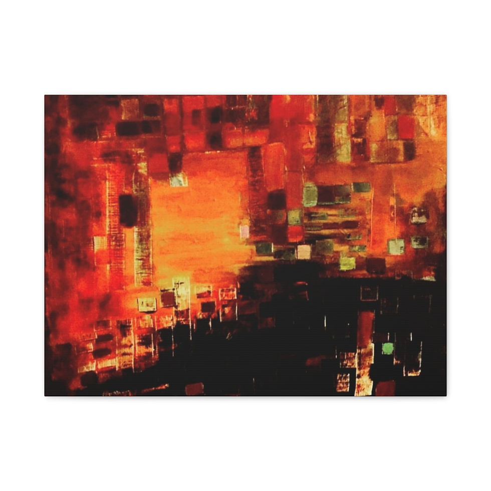 Thumbnail: Red Orange Abstract Canvas Gallery Wrap