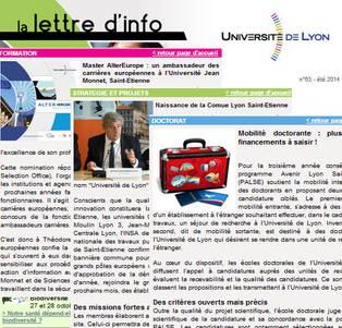 Newsletter de l’université de Lyon