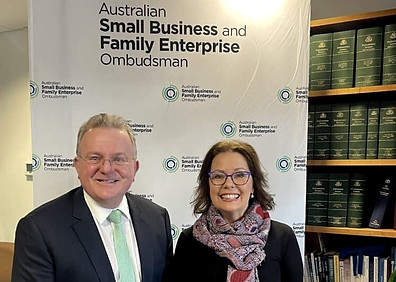 Jane MacDonald, HBA CEO, and Mr Bruce Billson, Small Business and Family Enterprise Ombudsman