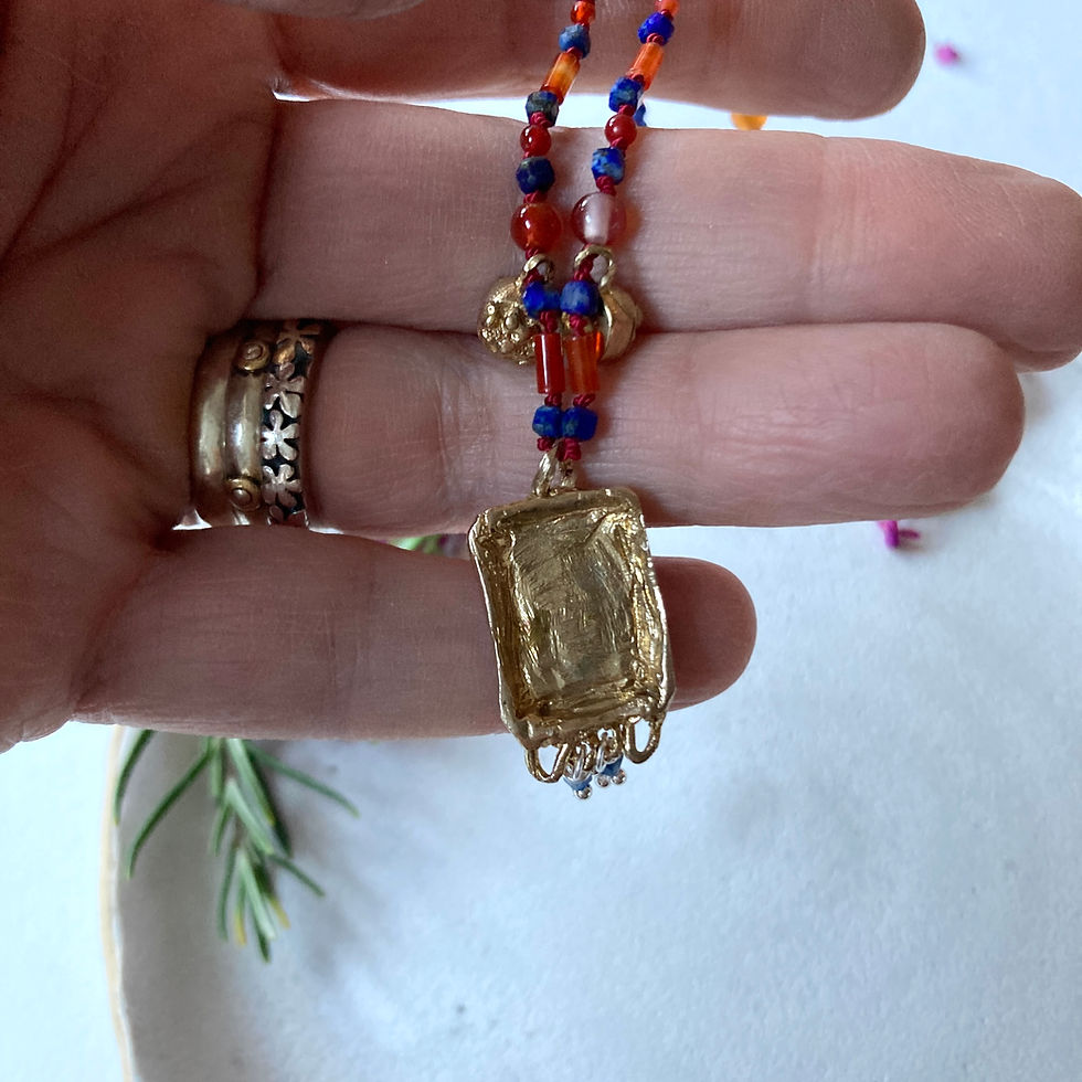 Thumbnail: Ayata Beaded Necklace in Blue and Red