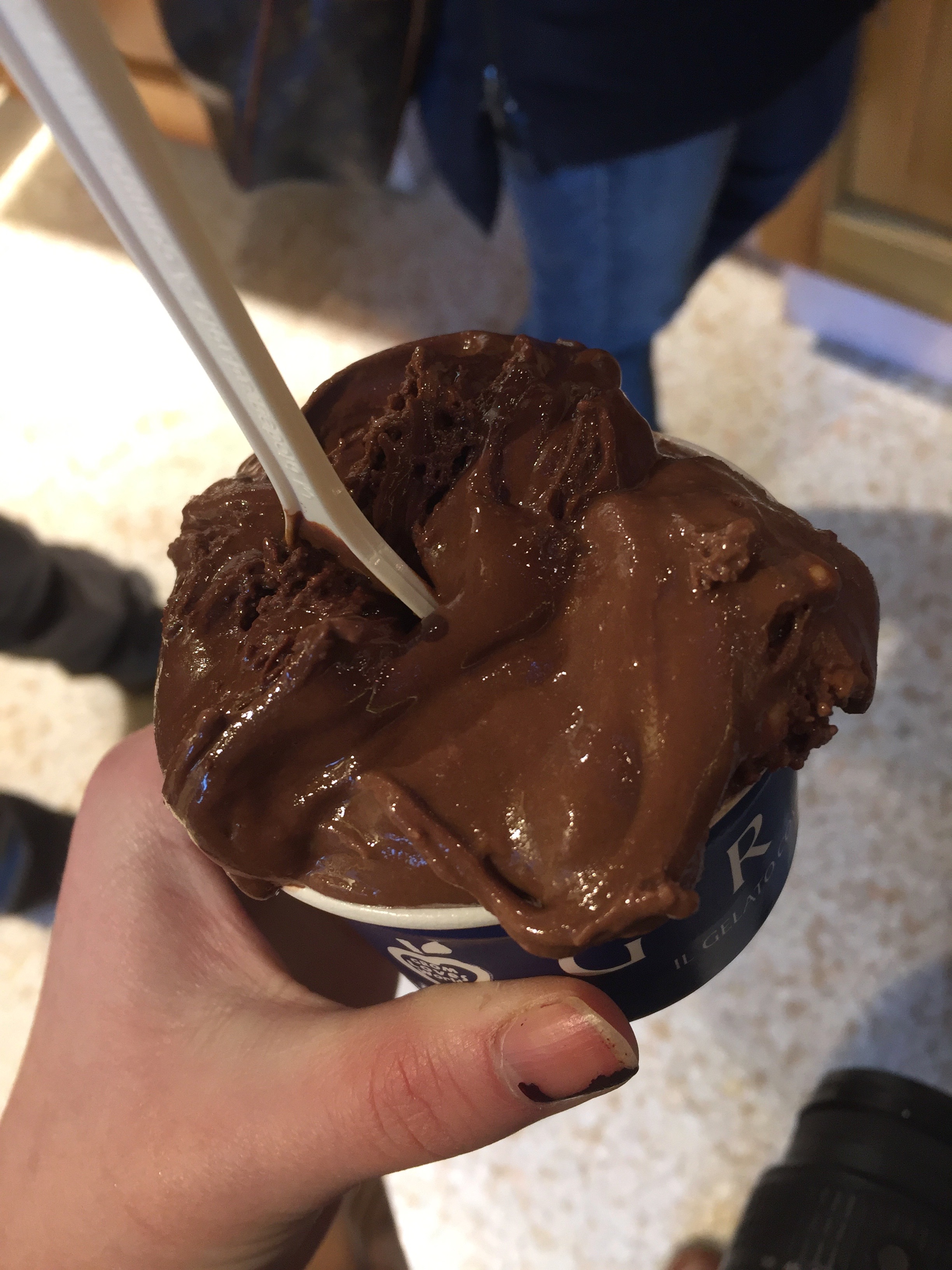 Hazelnut and chocolate gelato