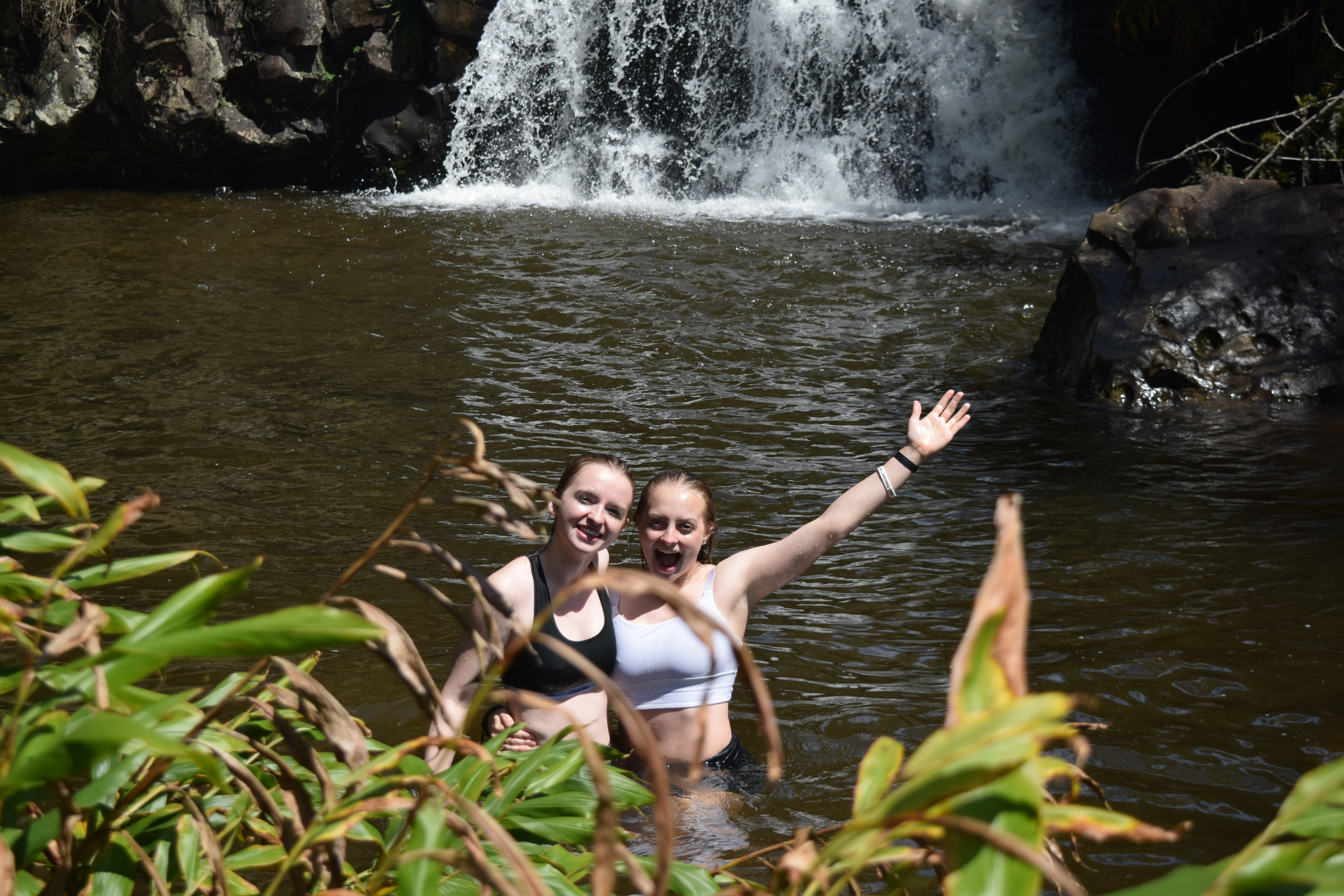 Swimming in the chilly waters