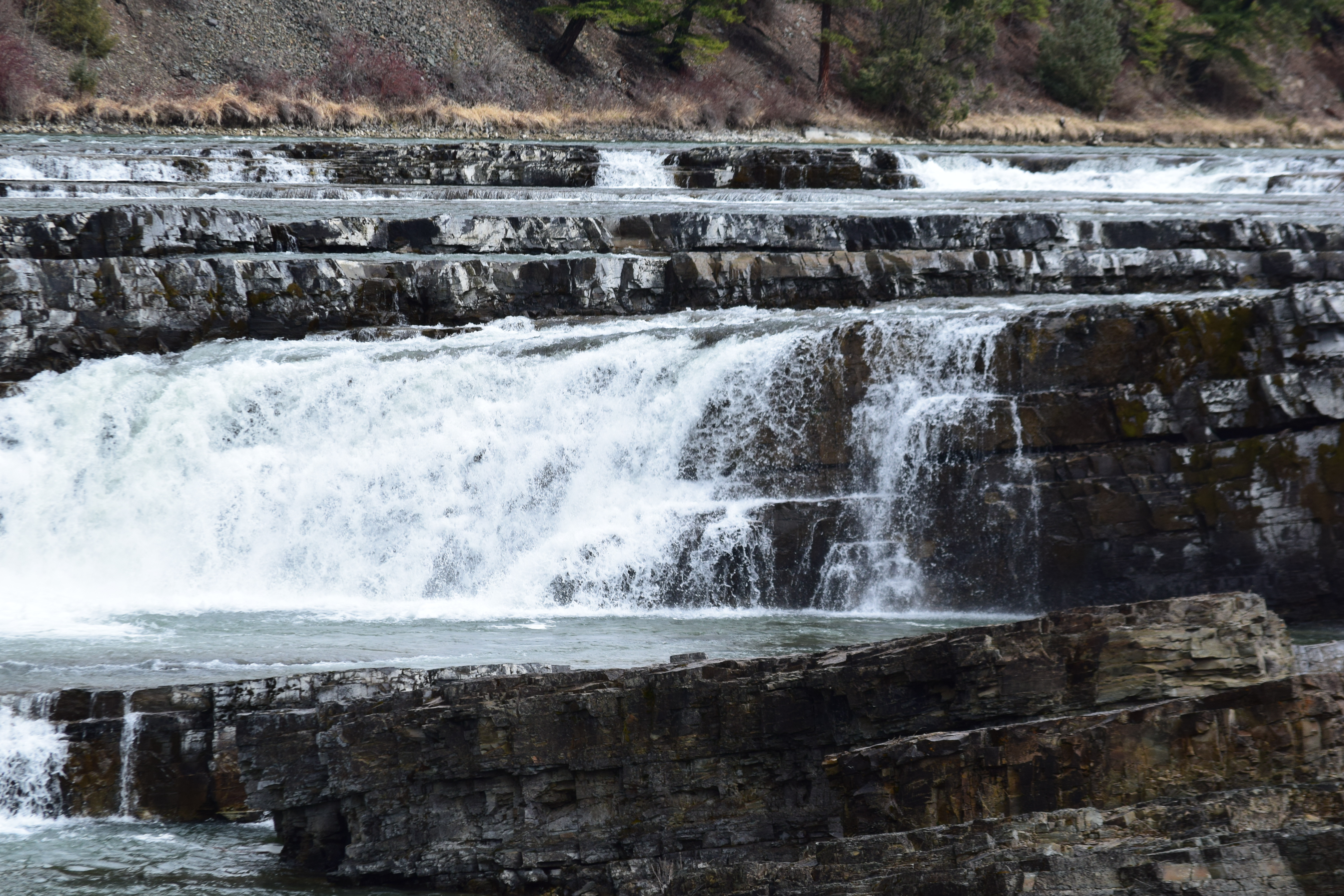A small portion of the falls
