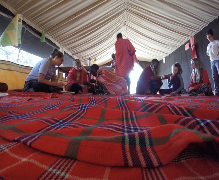 Inside one of the tents in Tanzania