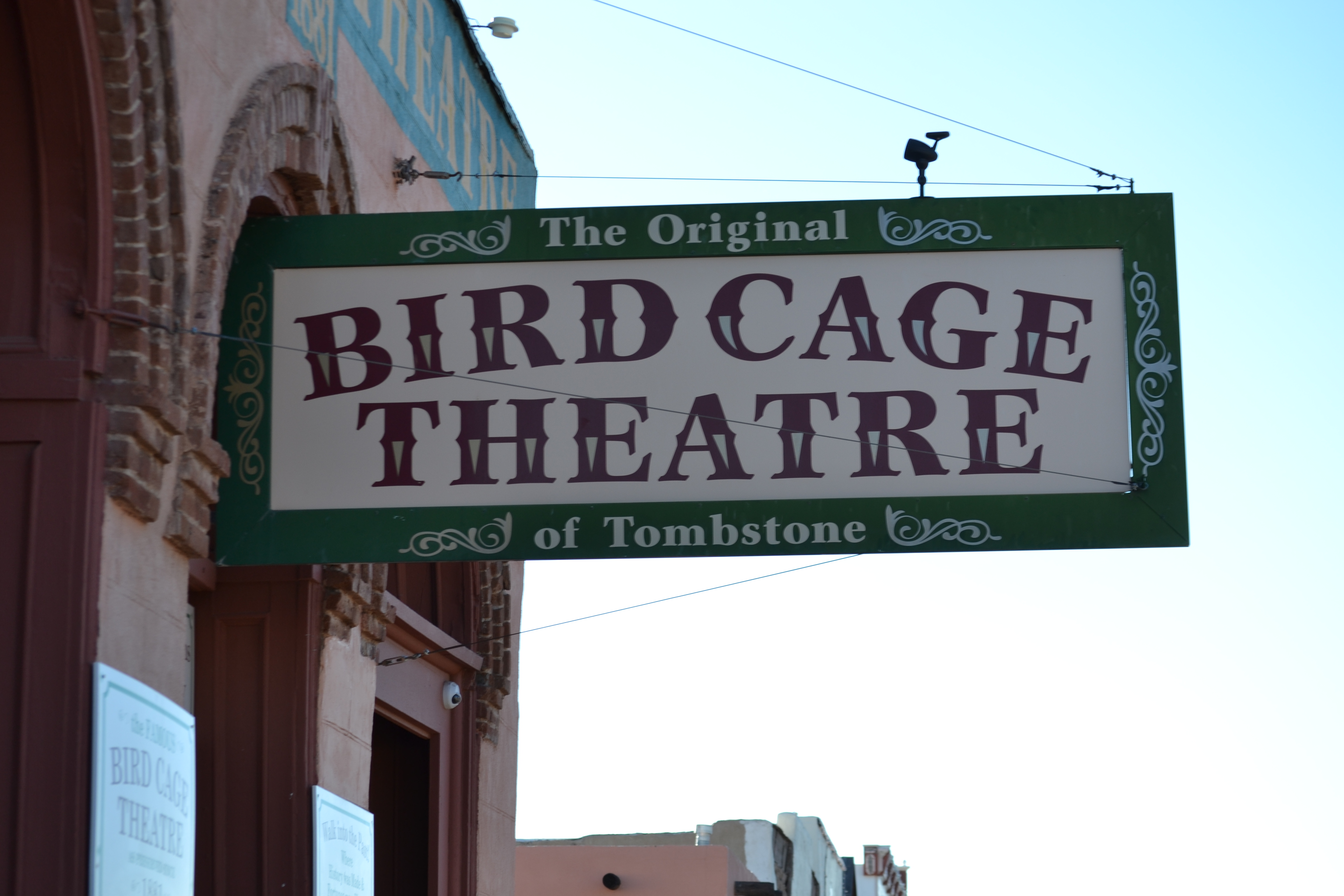 The sign outside of the theater