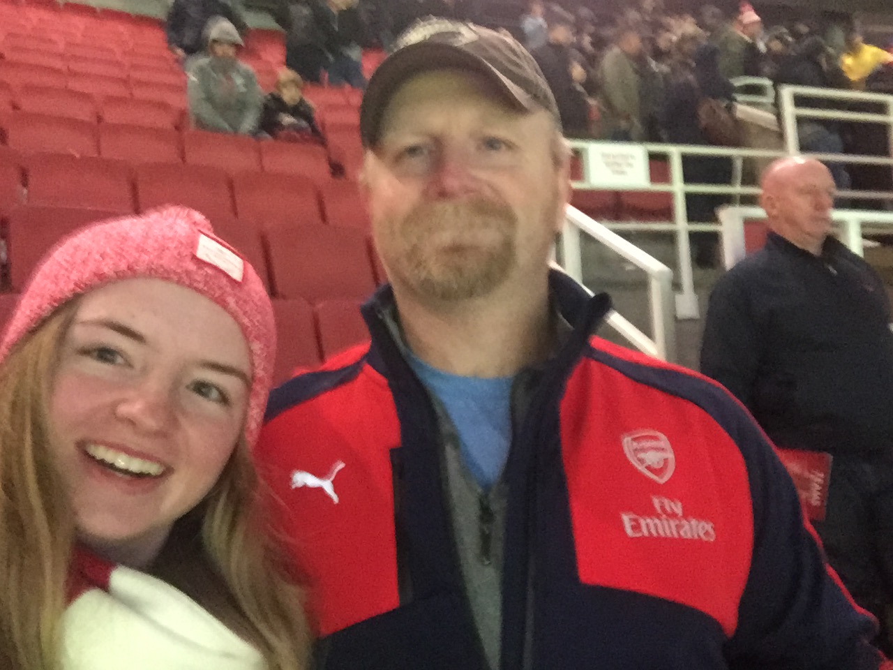 Blurry picture, but my dad and I at Emirates Stadium