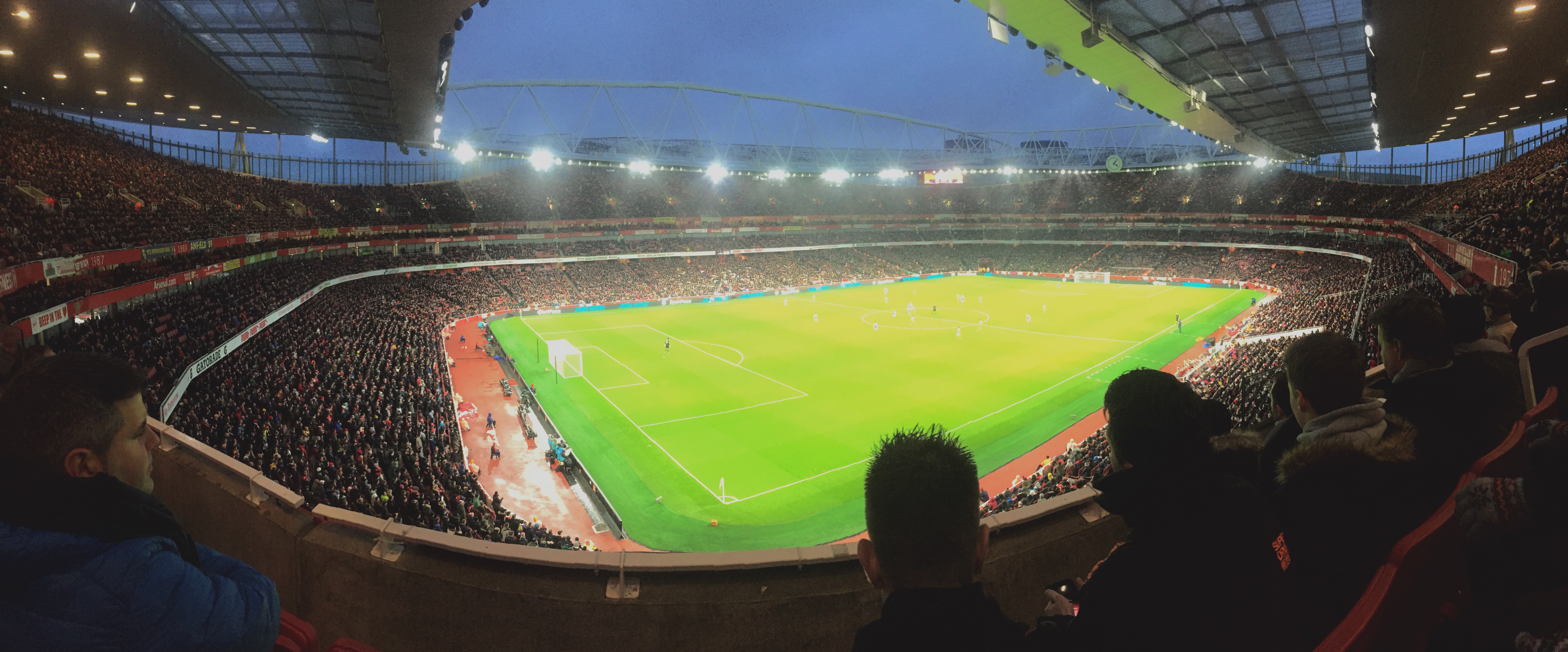A panorama of Emirates Stadium