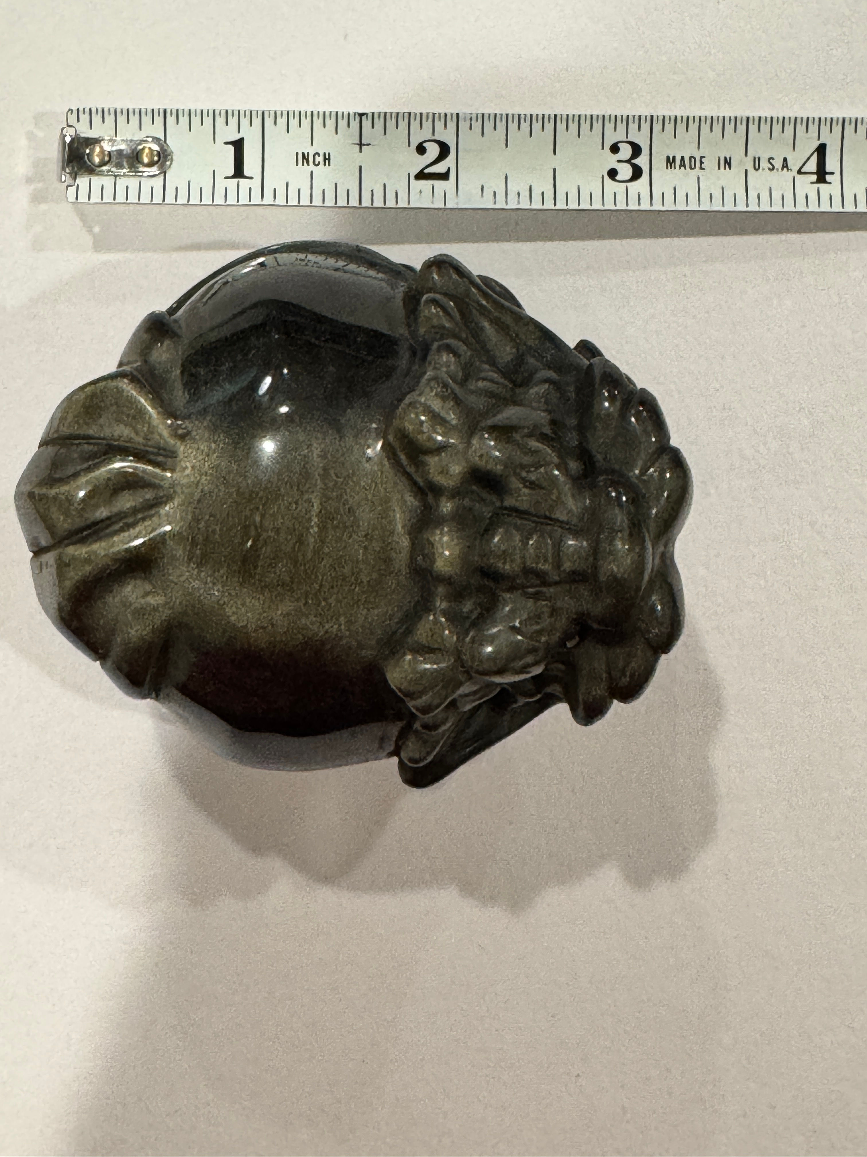 Golden Obsidian Dragon-Turtle Ornament