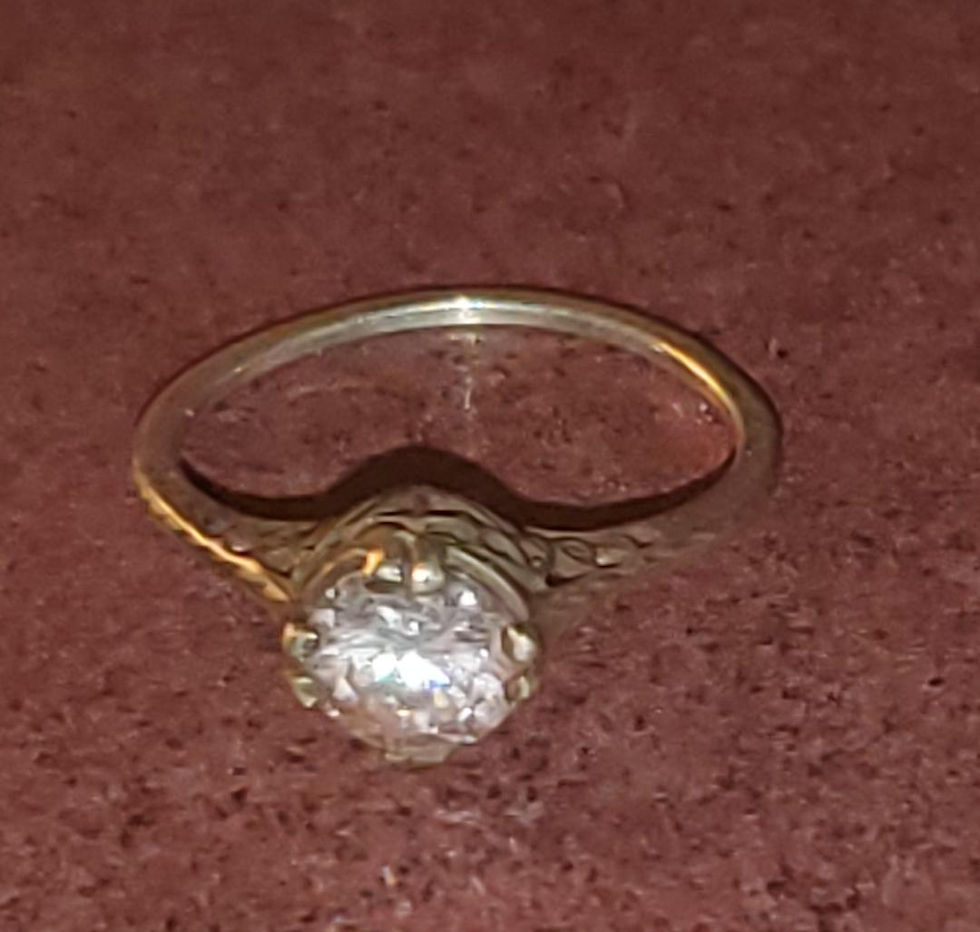 Thumbnail: SILVER AND ZIRCONIA RING SIZE 6