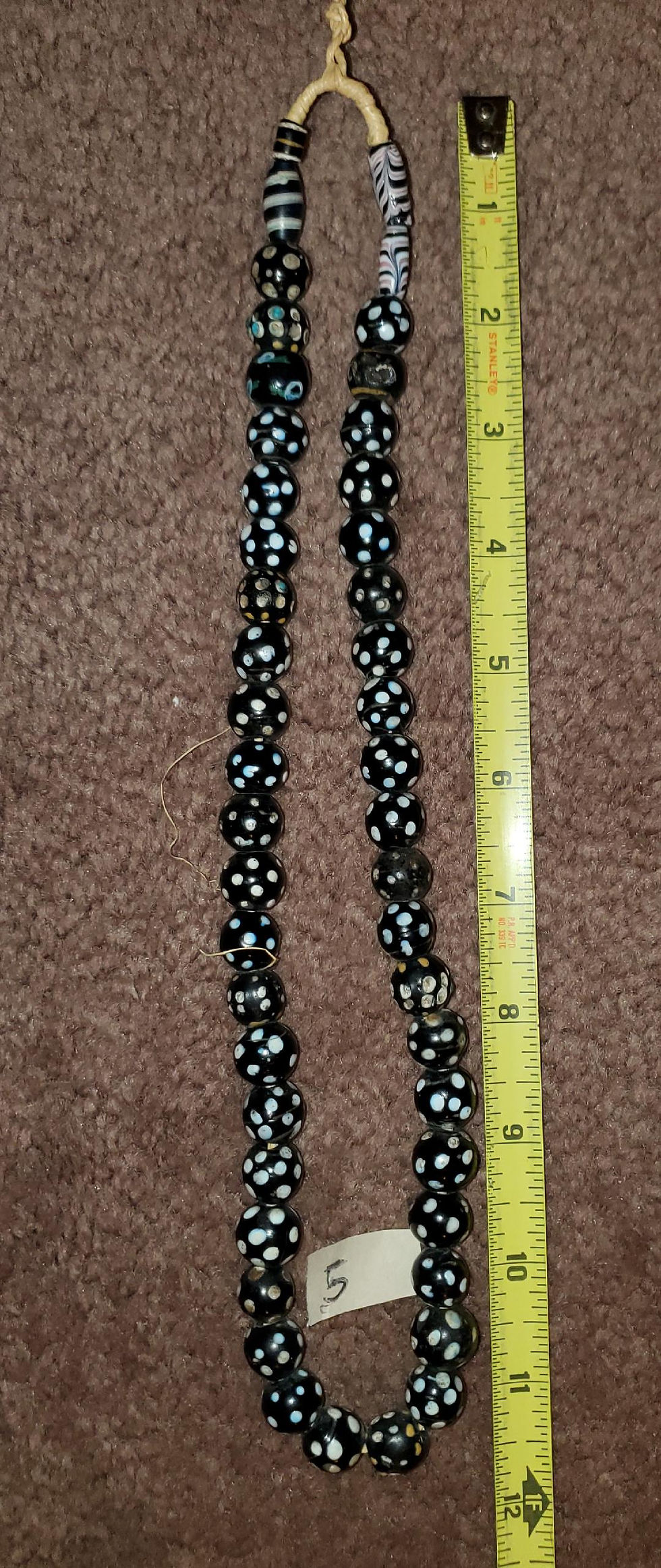 Black and White Skunk beads per strand