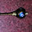 Thumbnail: 14K Gold cobalt blue enamel and pearl hat pin