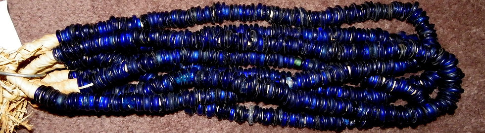 Thumbnail: Glass DUTCH trade Beads (Cobalt) per strand