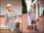 two photos of westerville north senior girl outside white barn