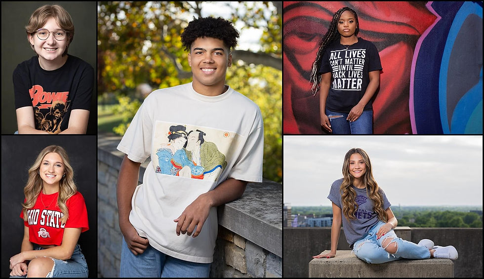 how to style senior photos with favorite t-shirts