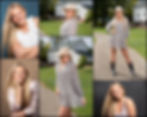 collage of photos of high school senior who did intentional senior photos in studio and outdoors