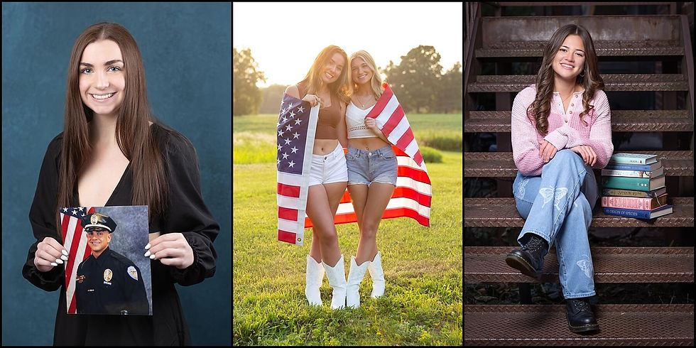 senior photos with unique accessories for senior photos