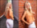 7 reasons to schedule your senior session early - photo of a high school senior girl wearing white pants and orange top