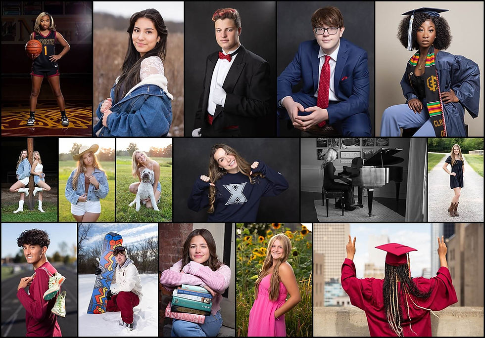 accessories for senior photos - collage of columbus ohio senior photos