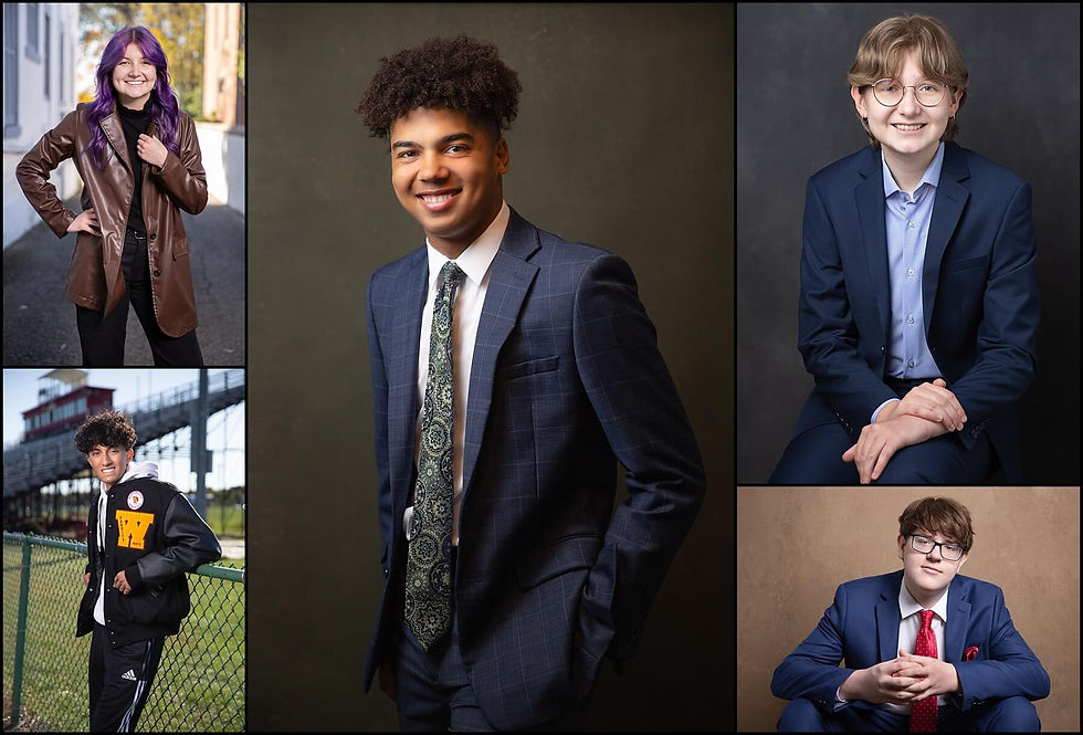 photos of seniors wearing suit and ties and school jackets for senior photos in columbus ohio