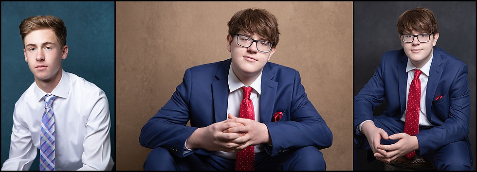 three senior guys wearing ties and suit jackets as accessories for their senior photos