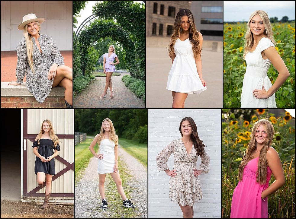 senior girls wearing sundresses for senior photos in columbus ohio