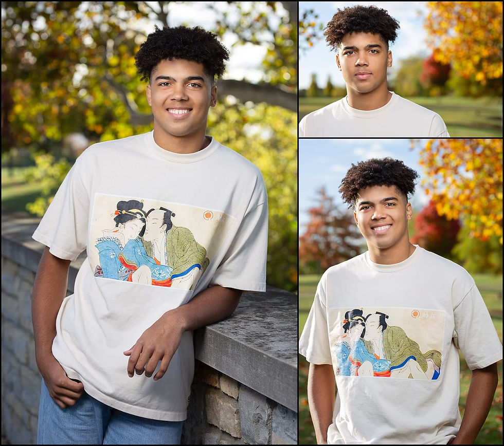 high school senior guy in Coffman Park located in Dublin Ohio in autumn senior pictures