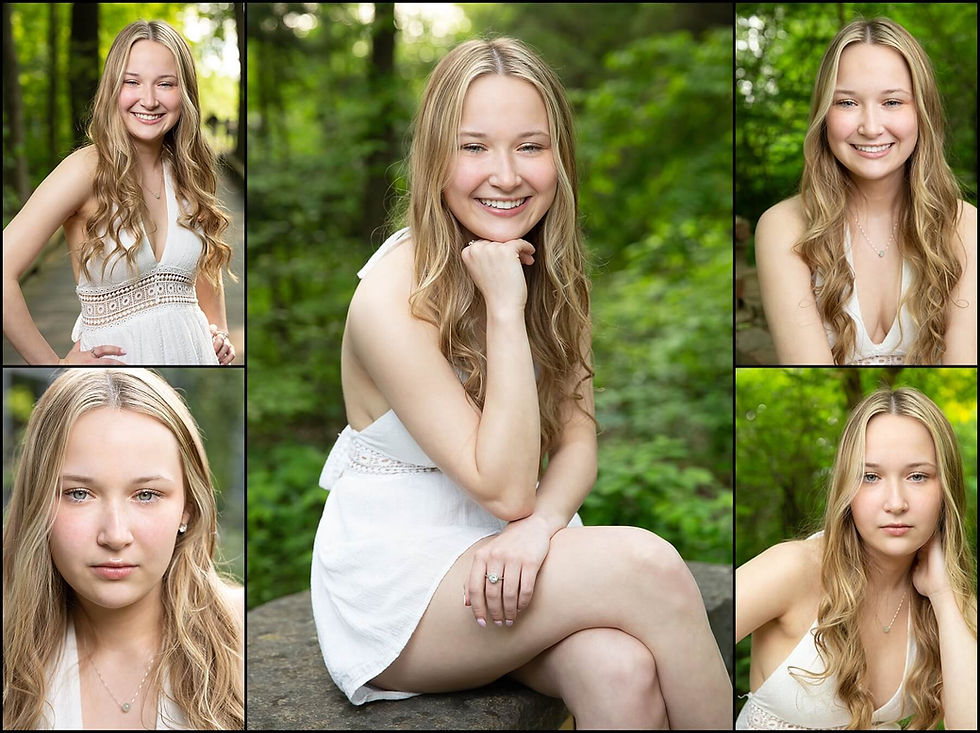 quick senior photos of westerville north senior girl at Innis Woods Metro Park