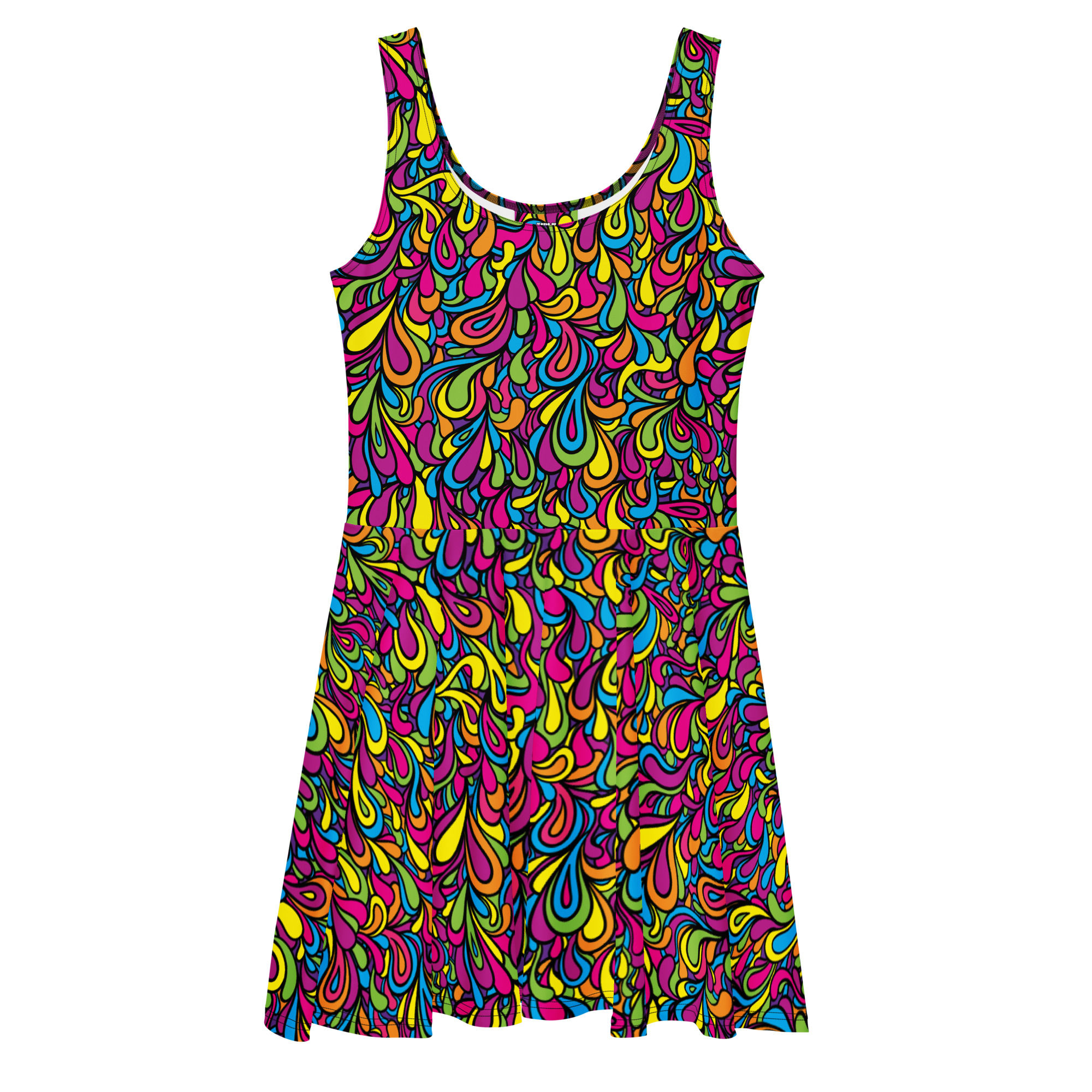 Rainbow Drip Skater Dress