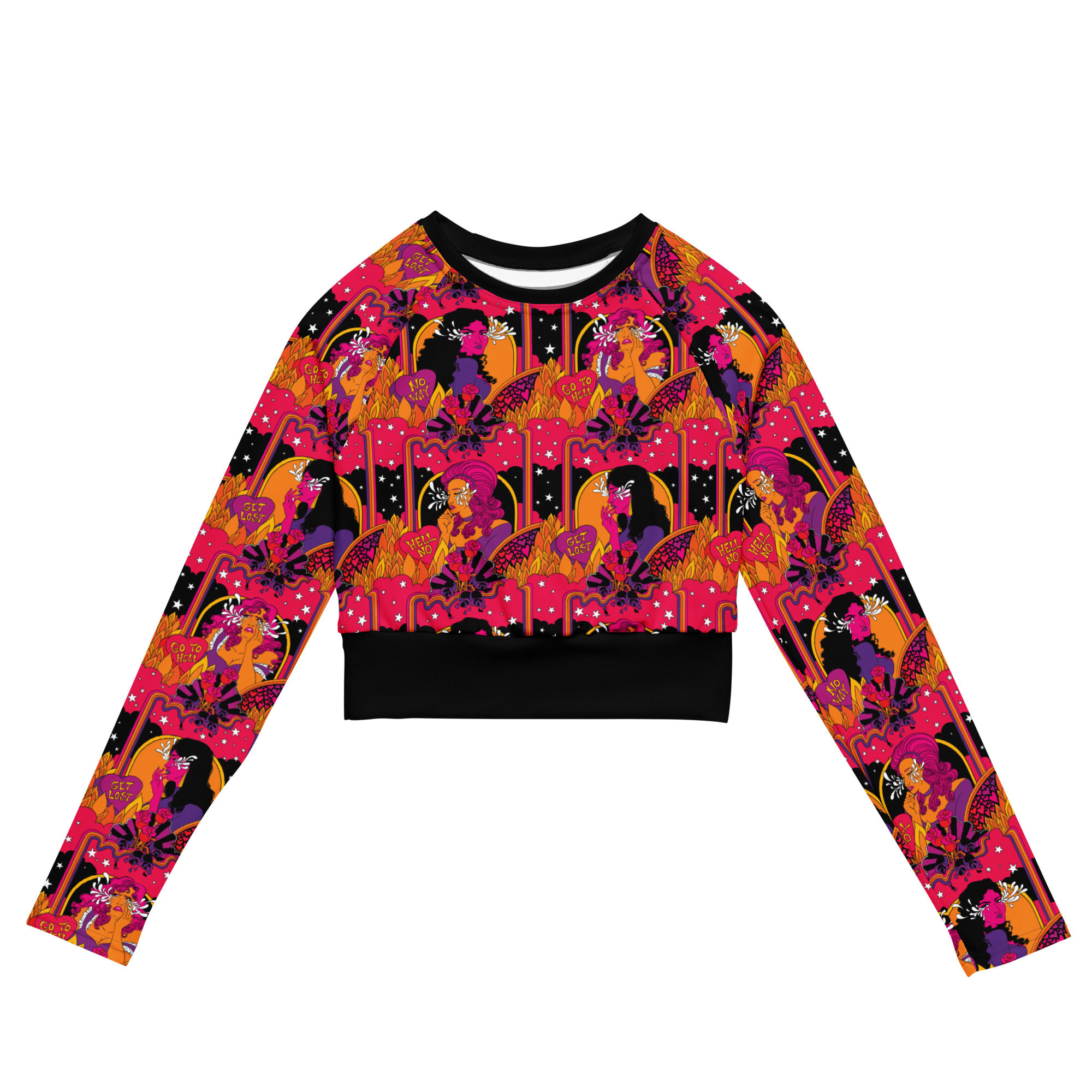 To Hell With Love Long Sleeve Crop Top