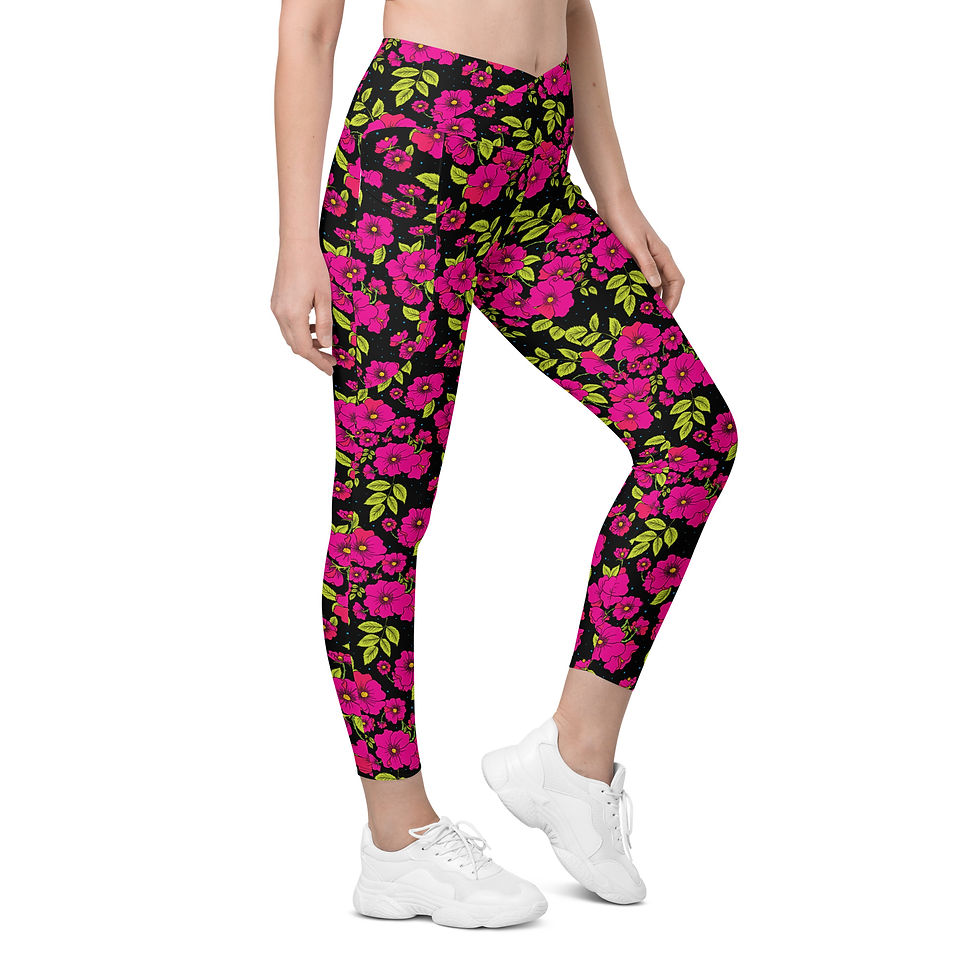 Dog Roses Leggings with Pockets
