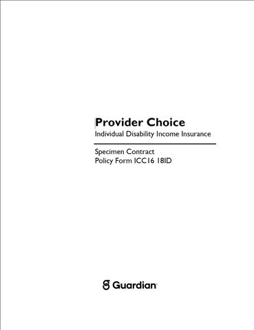 Guardian disability income insurance policy sample