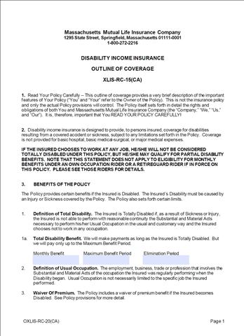 Outline of Coverage