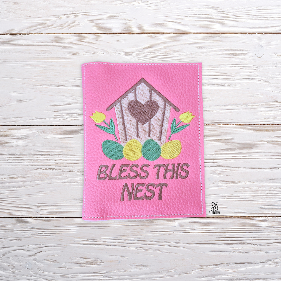 Bless this Nest 4x6 Notebook Cover Machine Embroidery Design