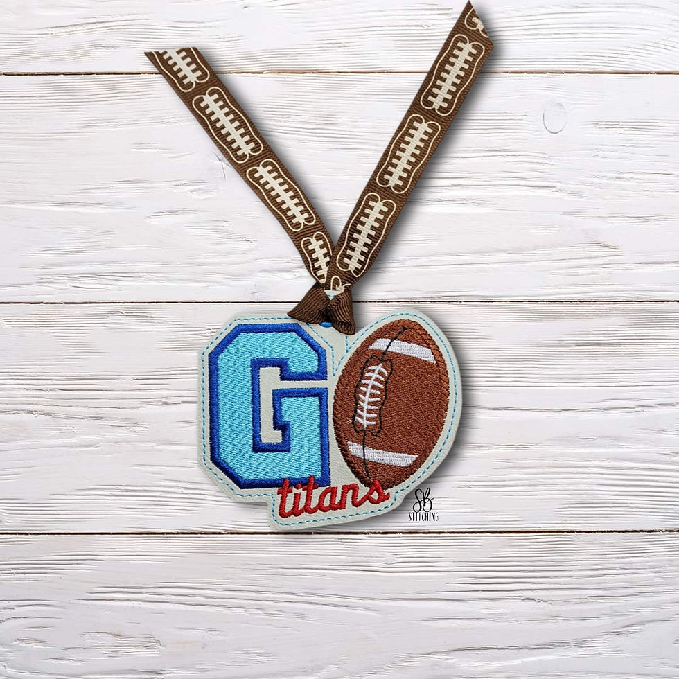 Go Titans Bookmark Machine Embroidery Design