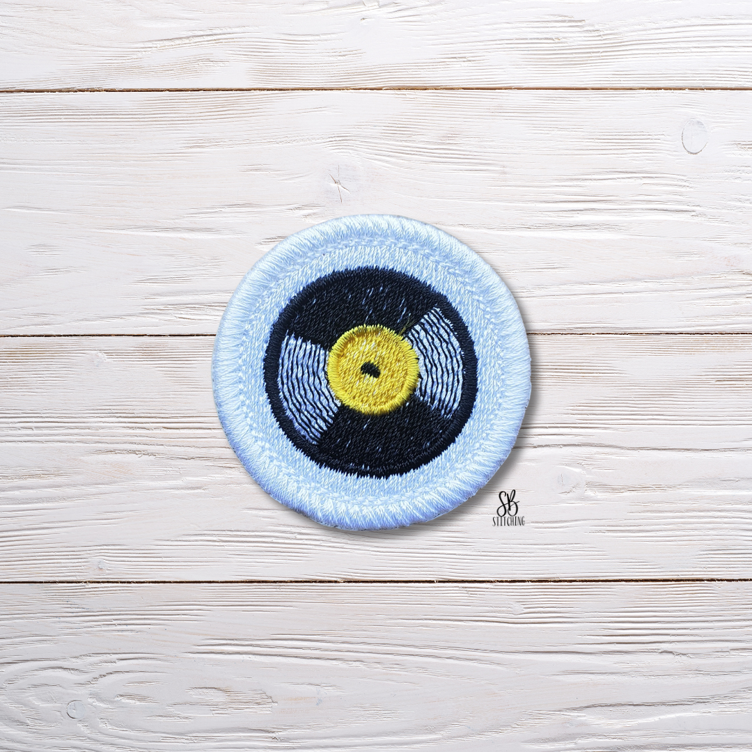 Record Mini Patch Machine Embroidery Design