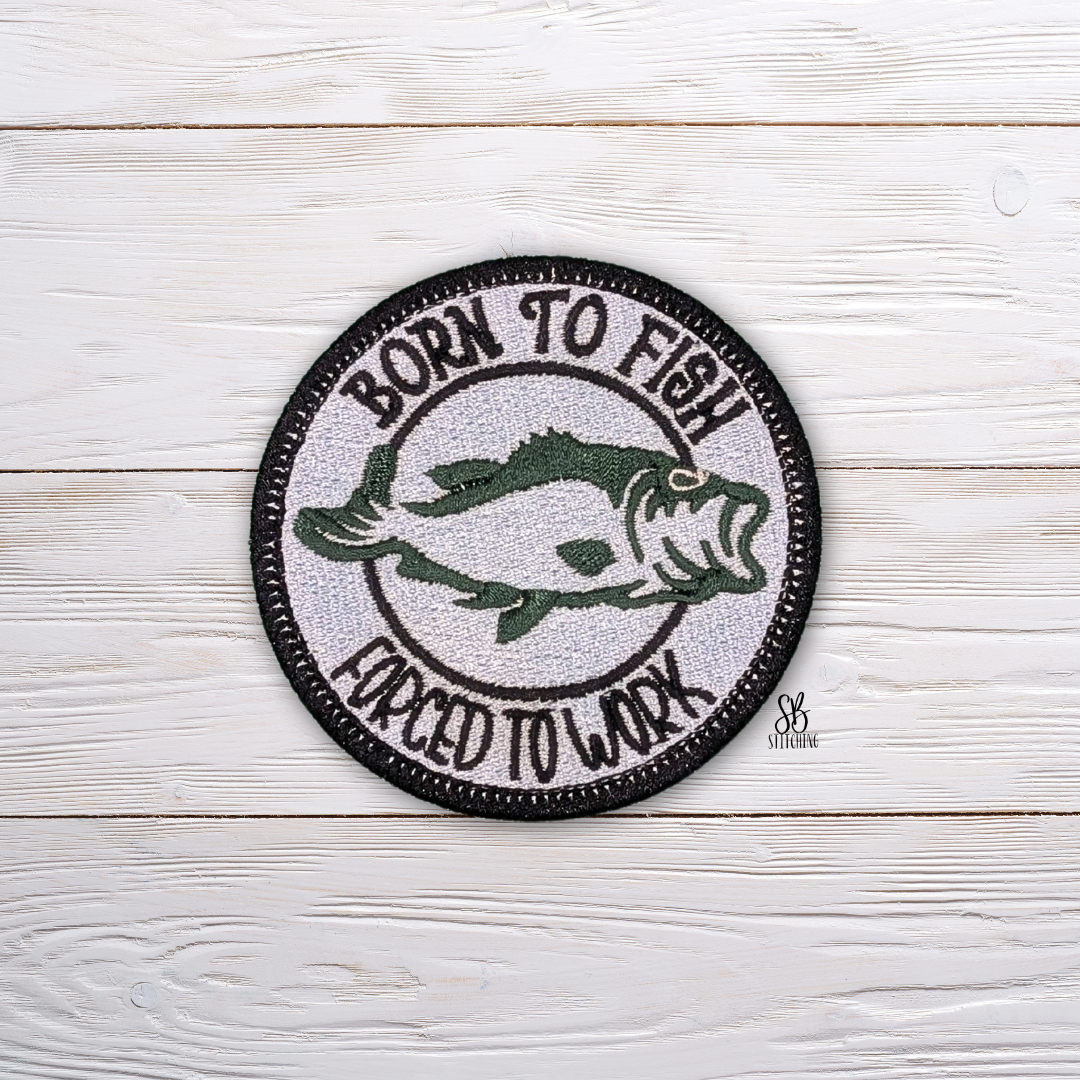 Born to Fish Patch Machine Embroidery Design