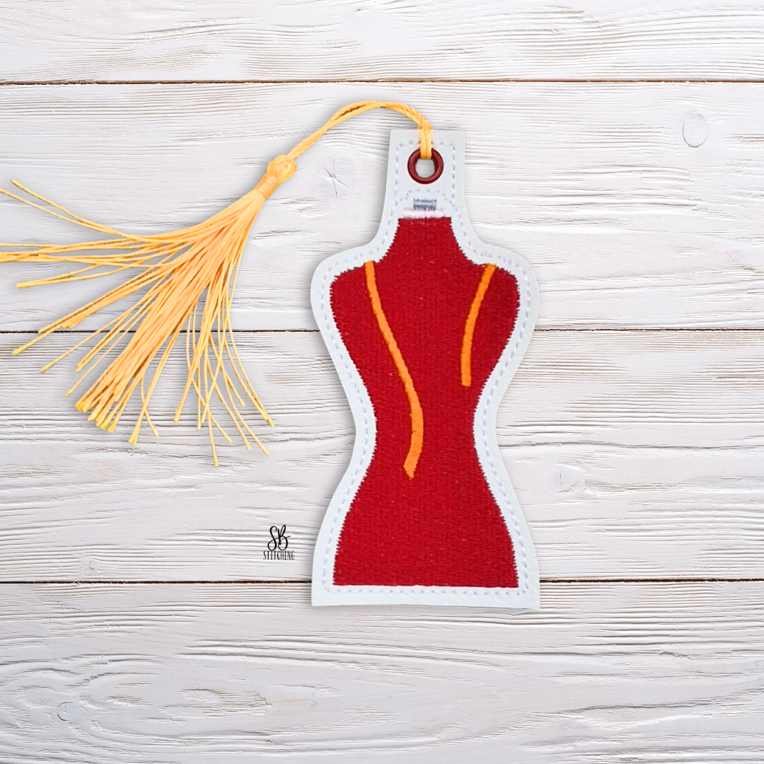 Dress Form Bookmark Machine Embroidery Design