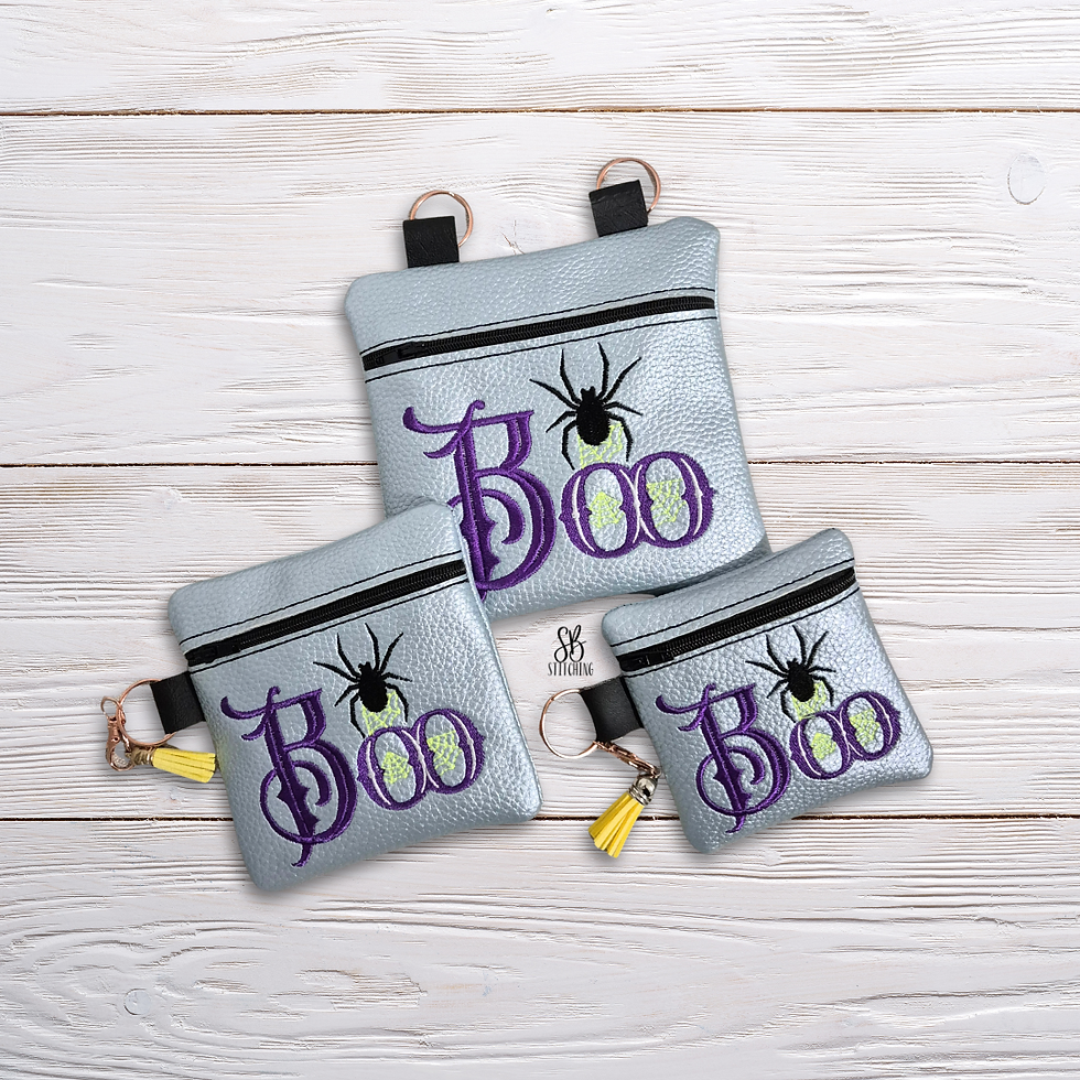 Spider Boo ITH Bags Machine Embroidery Design