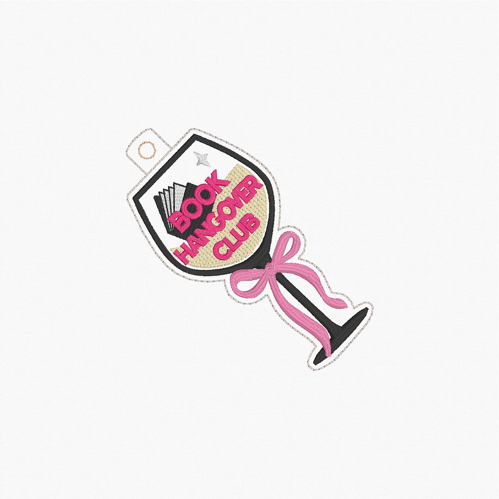 Thumbnail: Book Hangover Club Bookmark Machine Embroidery Design