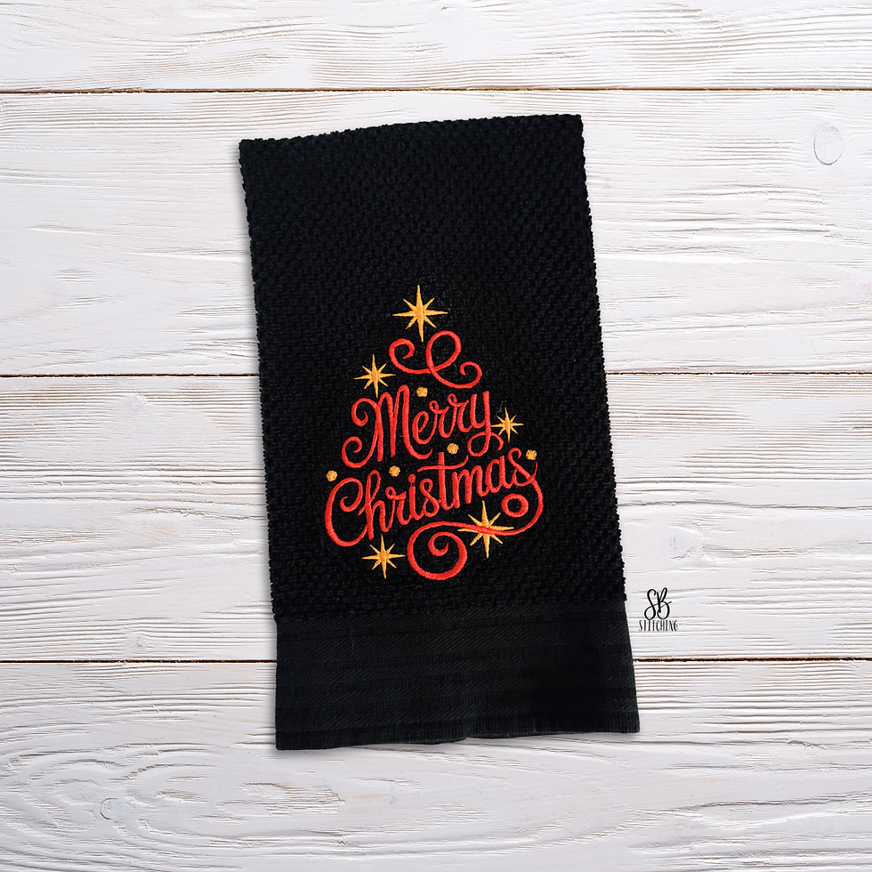 Merry Christmas Tree Machine Embroidery Design