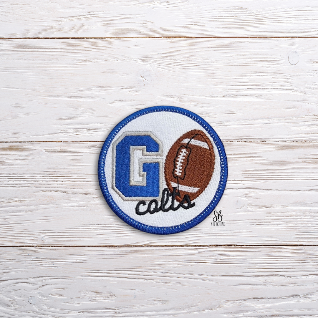 Go Colts Patch Machine Embroidery Design