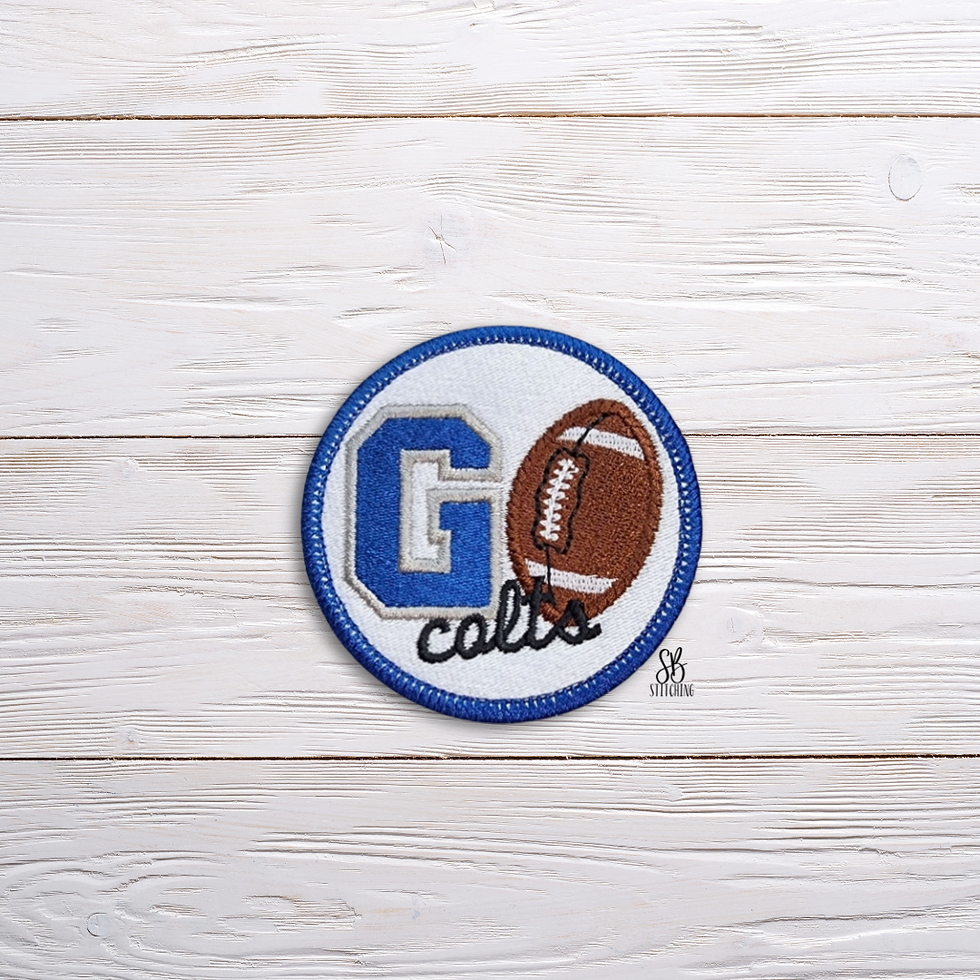 Go Colts Patch Machine Embroidery Design