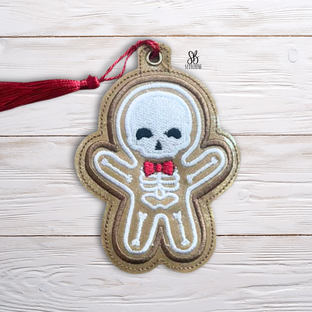 Gingerbread Skelly Bookmark  Machine Embroidery Design