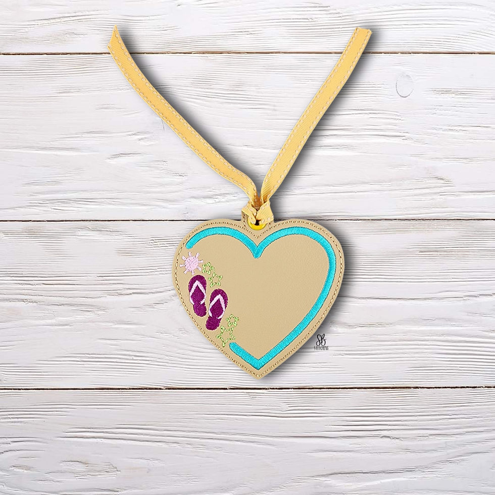 Summer Heart Bookmark Machine Embroidery Design