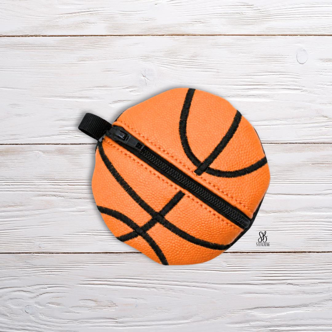 4x4 Basketball Keychain Center Zip Case Bag Machine Embroidery Des