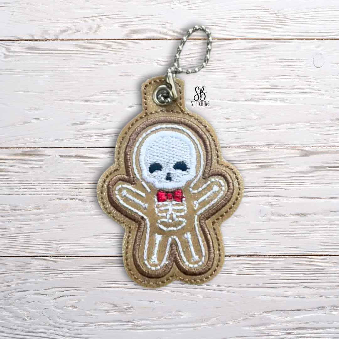 Gingerbread Skelly Eyelet Machine Embroidery Design