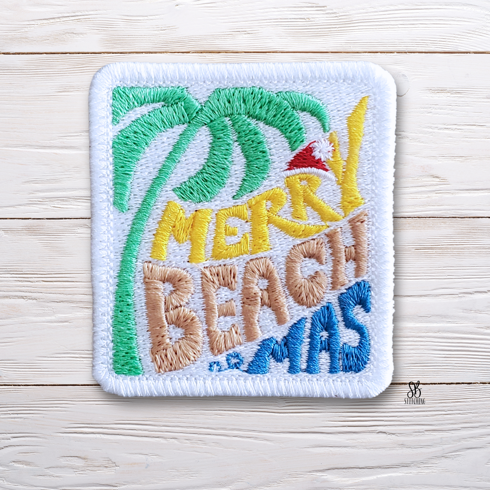 Merry Beachmas Patch Machine Embroidery Design